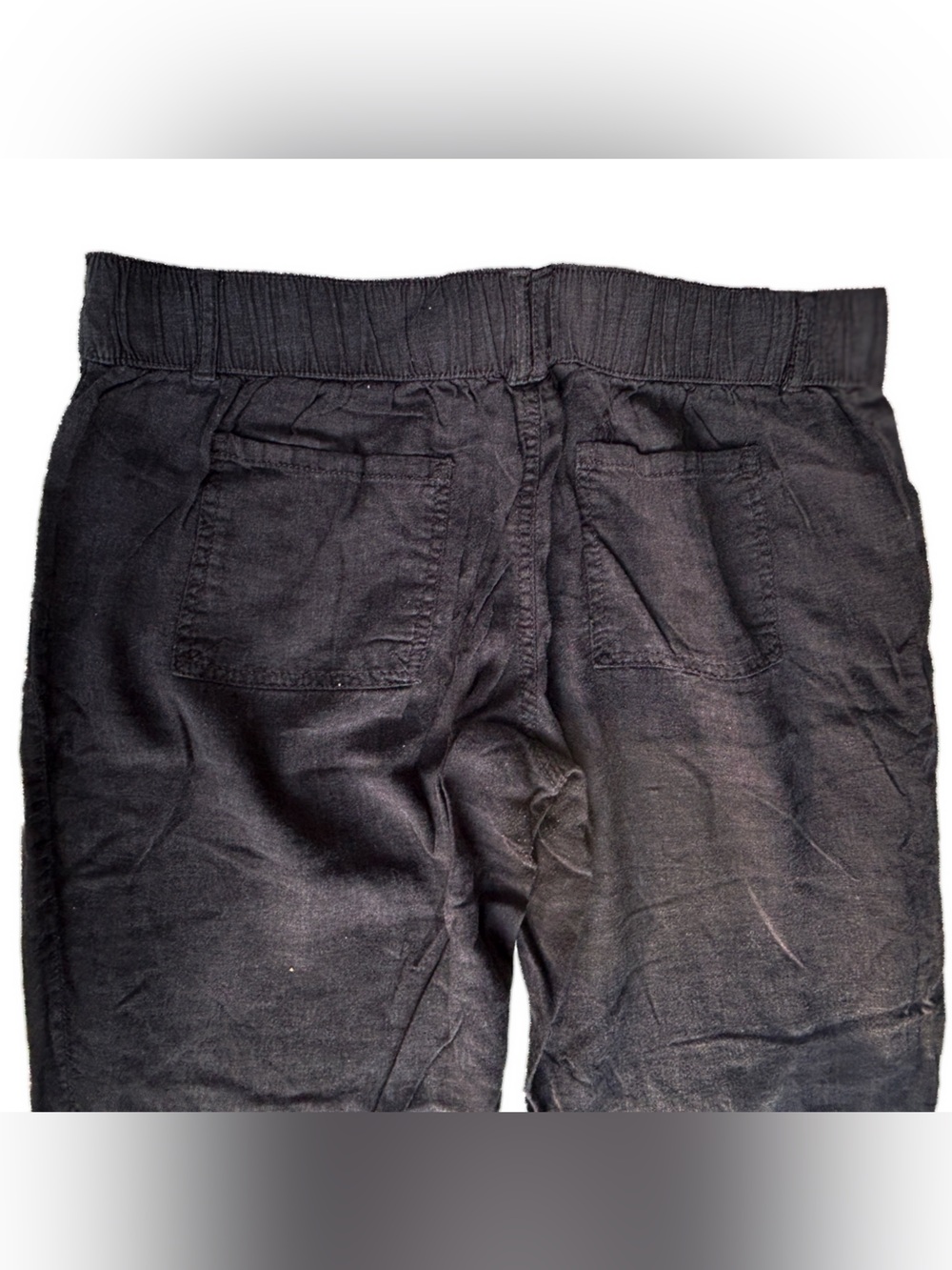SO very comfortable Black linen women’s Casual Flowy Pants L large - Picture 5 of 8
